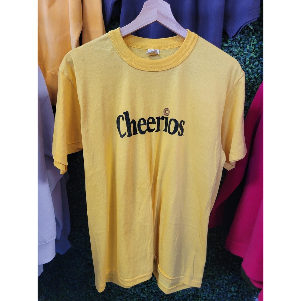 vtg 80s CHEERIOS CEREAL TEE Large // promo minimalist breakfast retro baggy food
